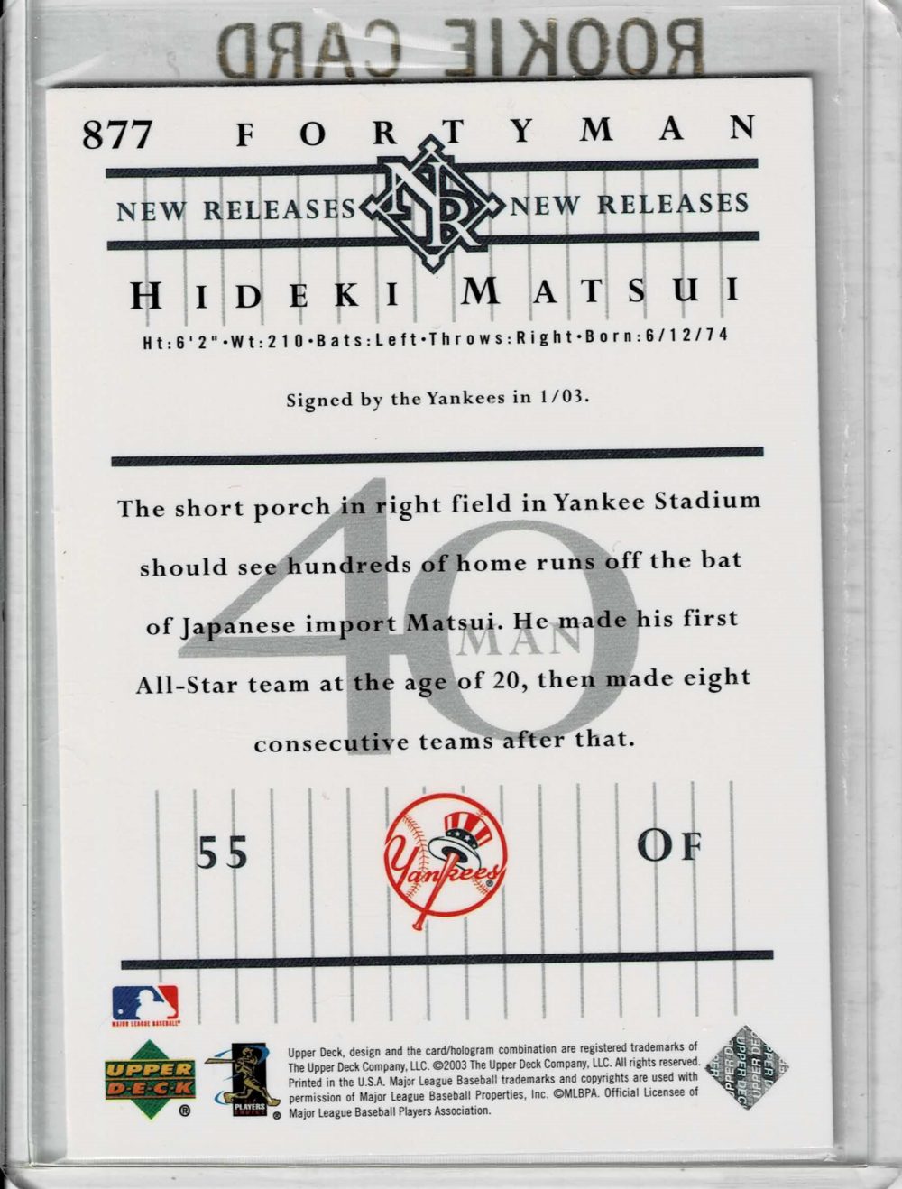 hideki matsui baseball card