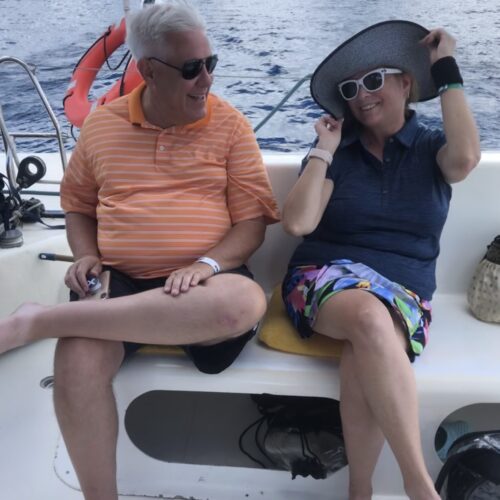 Bill Potts-Datema and Amy Ross on Catamaran