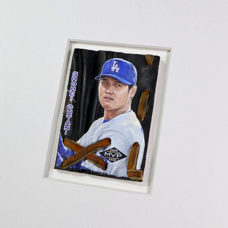 Shohei Ohtani LA Dodgers Painted Glove Portrait Card Art - JapanBall